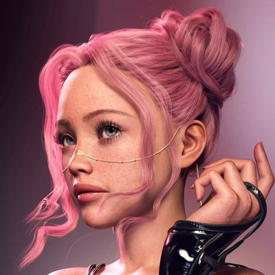 DAZ资源FE Lively Double Ball Hair for G9双丸子头 (仅发型) IM