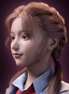 DAZ资源 Anne Hair for G8F , G8.1F 女孩短发编发 (仅发型)  IM