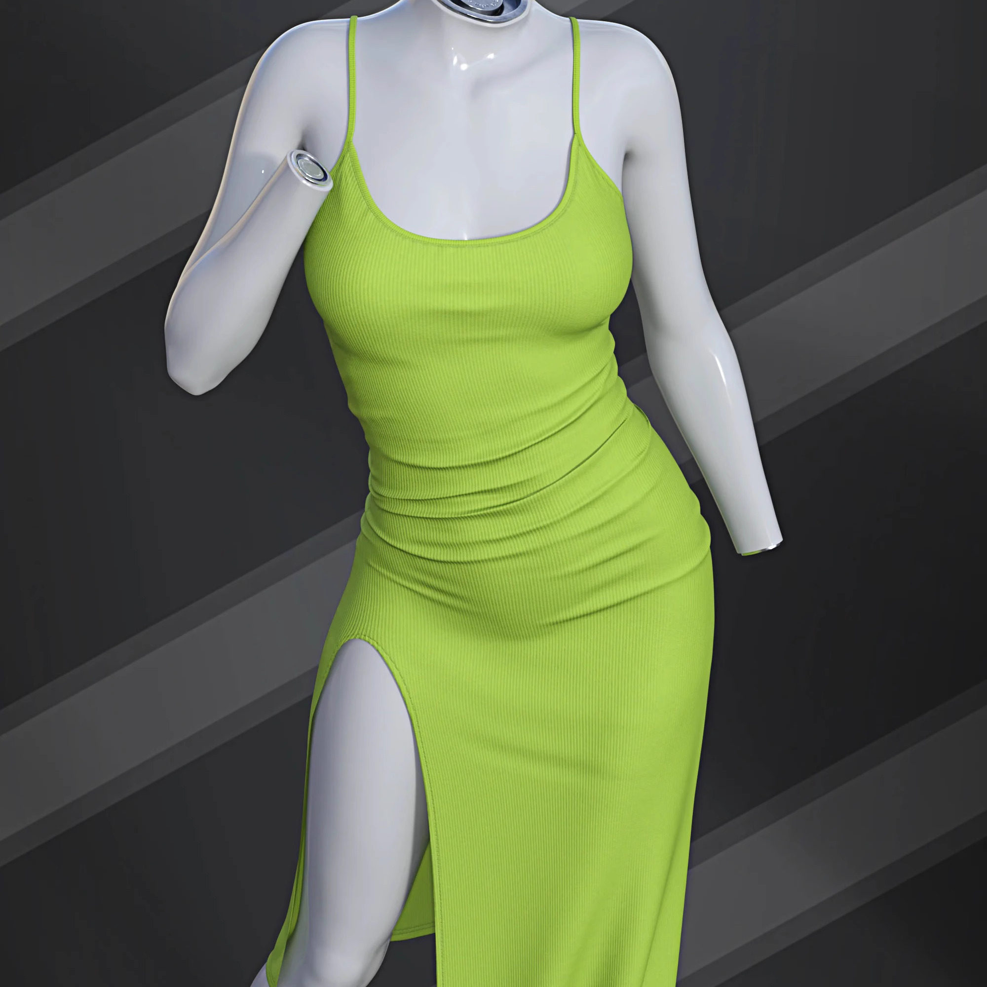 DAZ资源 dForce SU Split Slip Dress G9,G8.1 连衣裙(仅服装) IM