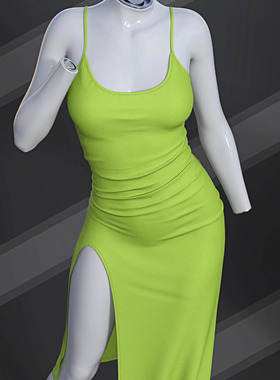 DAZ资源 dForce SU Split Slip Dress G9,G8.1 连衣裙(仅服装) IM