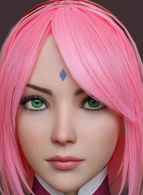DAZ资源 Sakura Haruno for G8F 卡通少女体型 (仅体型) 非IM