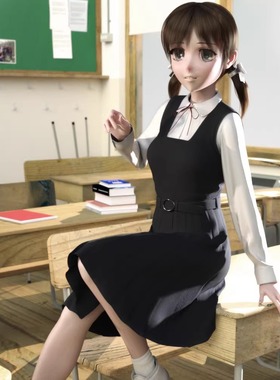 DAZ资源 dForce Jumper Uniform for G8F 女学生校服 (仅服装) IM