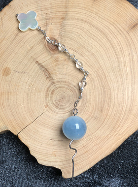 海蓝宝灵女性灵摆短链金属