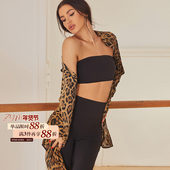 练舞教课拉丁舞蹈服女可单穿外搭25107 上衣开衫 豹纹Kitty