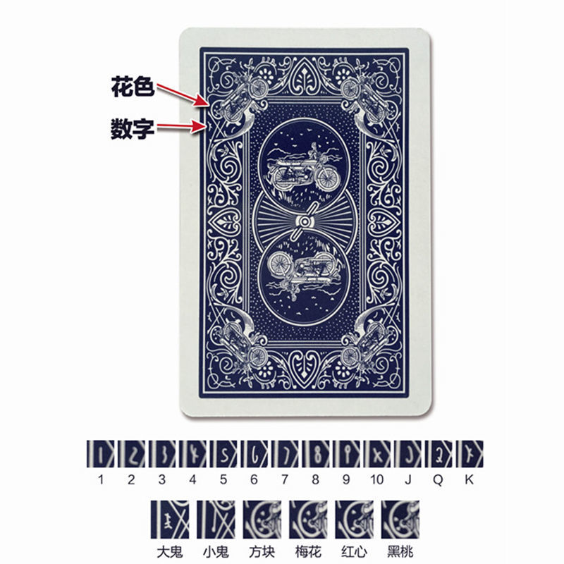新款原牌超硬魔术道具969扑克牌背面认牌舞台表演近景魔术送方法
