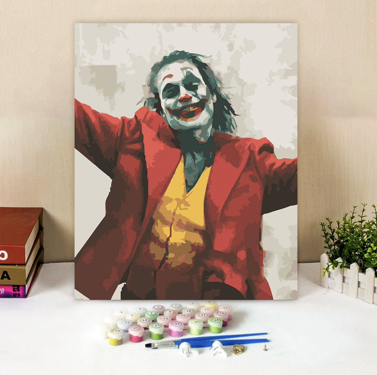 小丑黑暗骑士数字油画手绘diy电影人物减压手工填充丙烯油彩画画