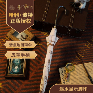 哈利波特变色雨伞华纳联名周边活点地图长柄遇水显脚印伞主题礼物