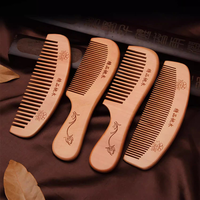 天然桃木梳子按摩头部疏经络加厚头皮实木防脱防静电实木便携家用