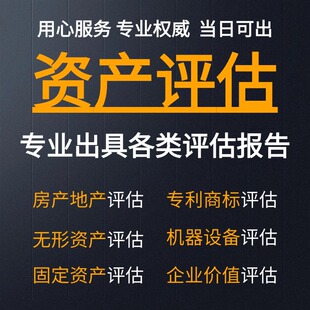 企业资产评估房产固定无形软著商标股权设备诊所学校医院定制报告