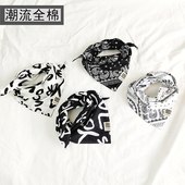 纯棉春秋宝宝围巾韩版 儿童男女口水巾三角巾围巾新生幼儿腰花围脖