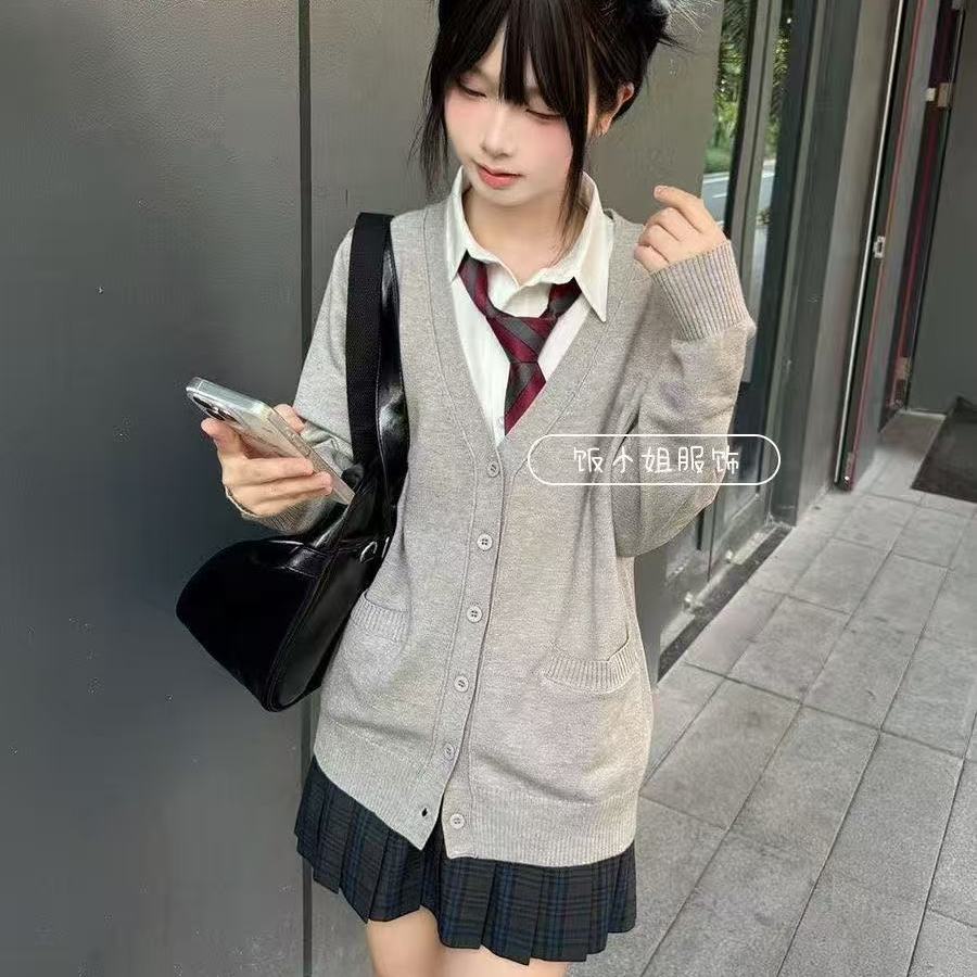 秋冬日系JK制服西装黑色外套