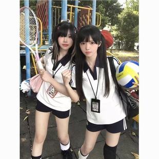 衫 JK制服原创正版 Polo 体操服夏季 校供感上衣 日系学院风刺绣短袖