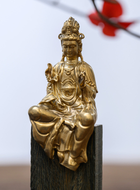 大势至菩萨书房茶空间摆件佛像