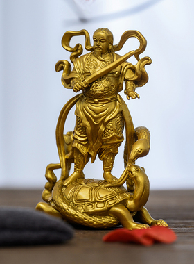 金色真武大帝家居神像摆件