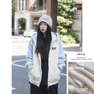 TNT时代少年团同款插肩袖连帽外套女学生新秋冬宋亚轩丁程鑫宽松