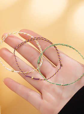 极细手链女ins小众超细手绳