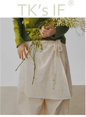 TK's IF【西麻布】全棉镂空多用途系绳罩裙