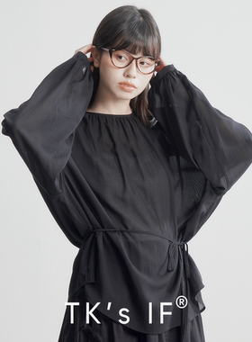 【常阳】天丝混纺圆领可系绳宽松设计感罩衫