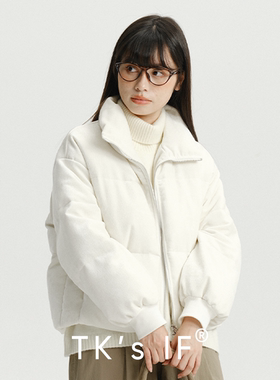 【白山】雪尼尔短款立领双向拉链90白鹅绒羽绒外套