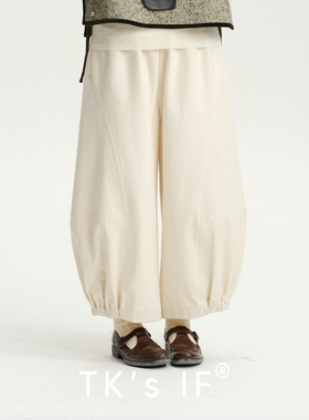 【米泽】绵羊毛混纺全橡筋腰立体分割牛仔裤