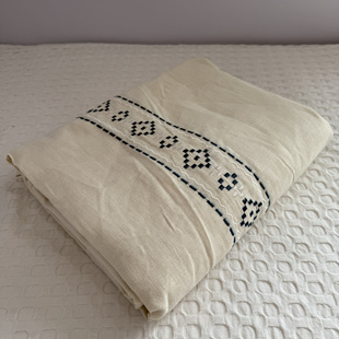 全麻｜刺绣｜外贸尾单亚麻床单单件100%纯麻绣花加厚双人睡单清仓