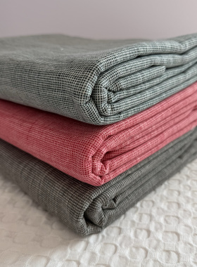 加厚款！55%亚麻 45%棉！外贸棉麻床单单件印花肌理纹双人睡单