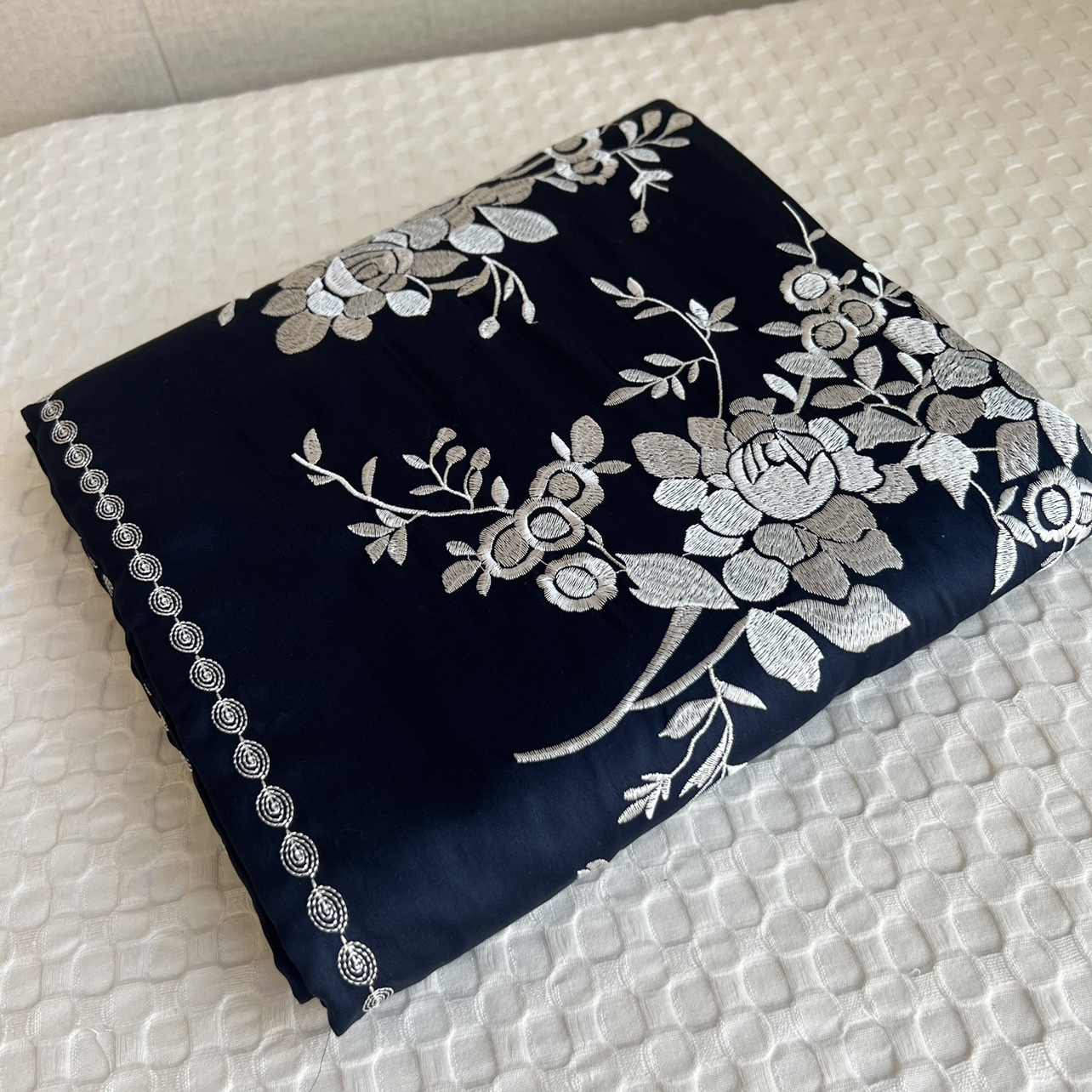 被罩绣花贡缎纯棉全棉