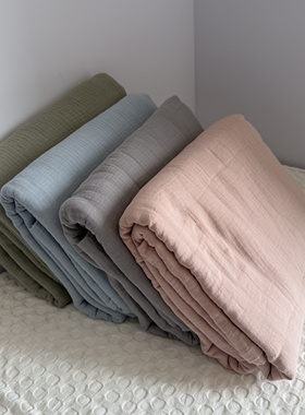 捡漏啦！外贸尾单面料加工的全棉双层纱床单单件纯棉a类亲肤透气