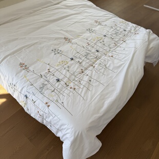 仙气飘飘～实物超美！外贸尾单白色绣花被套单件全棉刺绣被罩纯棉