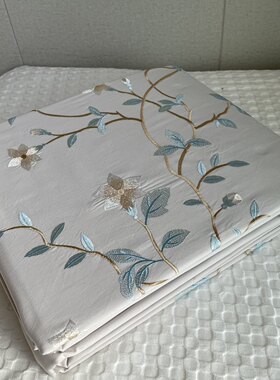 外贸绣花床单纯棉被套斜纹