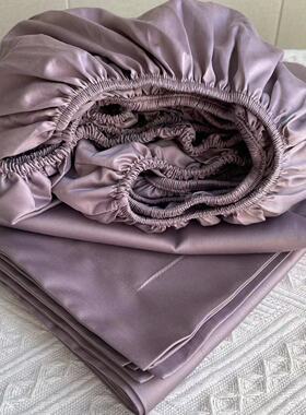 巨丝滑~外贸120支匹马棉床笠单件纯棉全棉贡缎纯色床罩枕套三件套