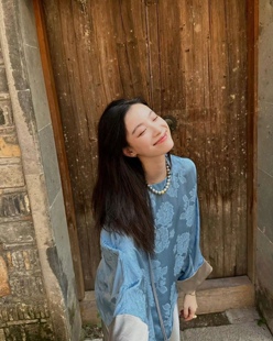 Dw新品倪妮同款 美到心坎儿 新中式盘扣上衣缎面提花国风真丝衬衫