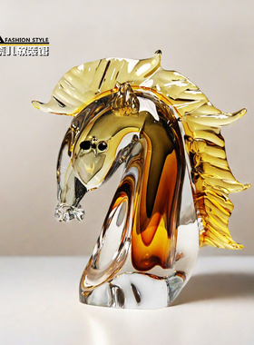 高端琉璃马头摆件现代轻奢家居客厅电视柜酒柜玄关样板房软装饰品