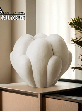 白色多瓣花苞形花器花瓶家居摆件