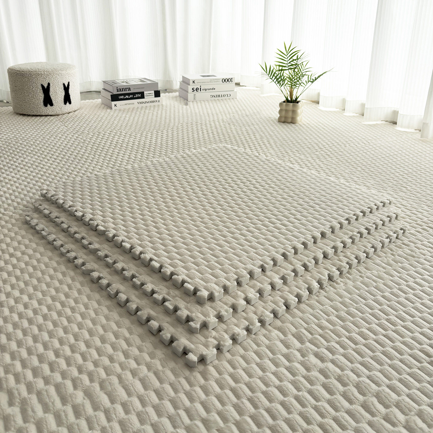 大块60X60绒毛拼接泡沫地垫阳台客厅沙发地毯卧室床边毯子房间铺,居家布艺,地毯,淘宝优惠券,粉丝福利购,淘宝优惠卷