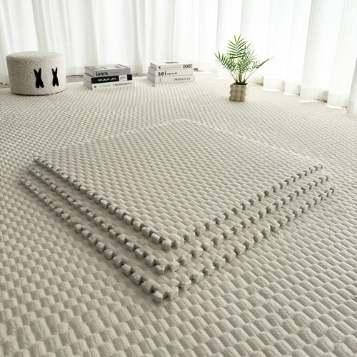 大块60X60绒毛拼接泡沫地垫阳台客厅沙发地毯卧室床边毯子房间铺