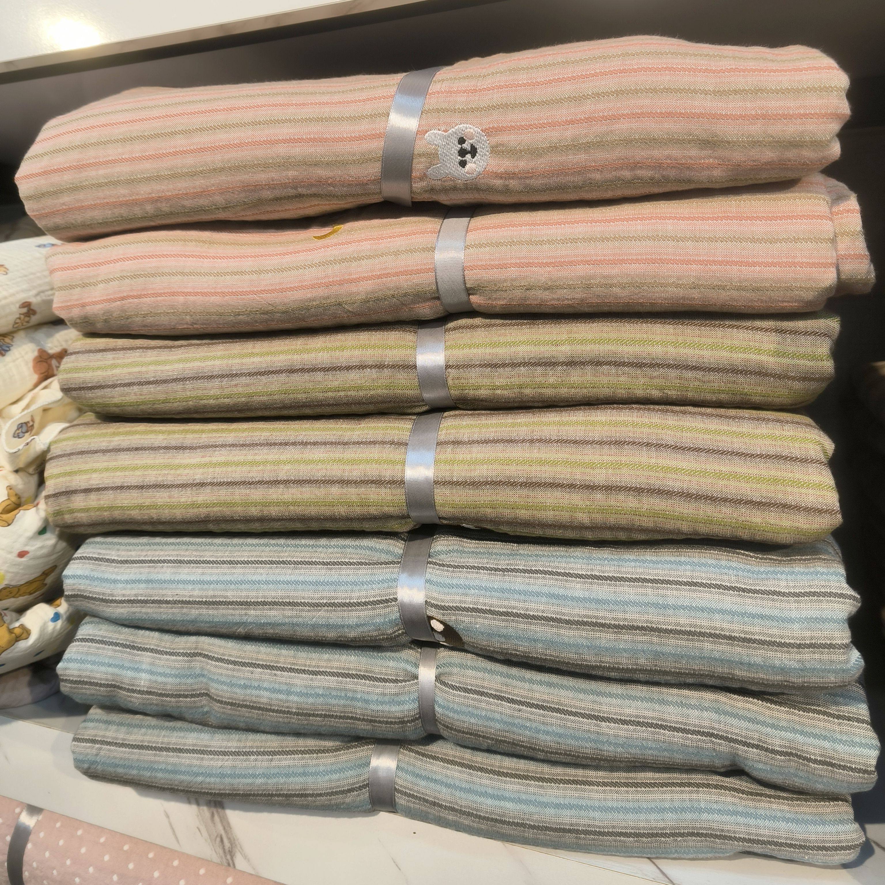 实体店沐瑟纯棉四层纱布水洗双人卡通小兔小熊刺绣毛巾被盖毯床盖,床上用品,床盖,淘宝优惠券,粉丝福利购,淘宝优惠卷