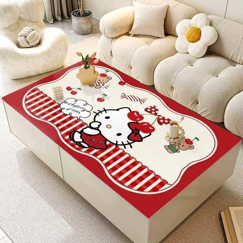 卡通hellokitty餐桌垫PVC茶几桌垫新年氛围红色餐桌电视柜装饰垫,居家布艺,地毯,淘宝优惠券,粉丝福利购,淘宝优惠卷
