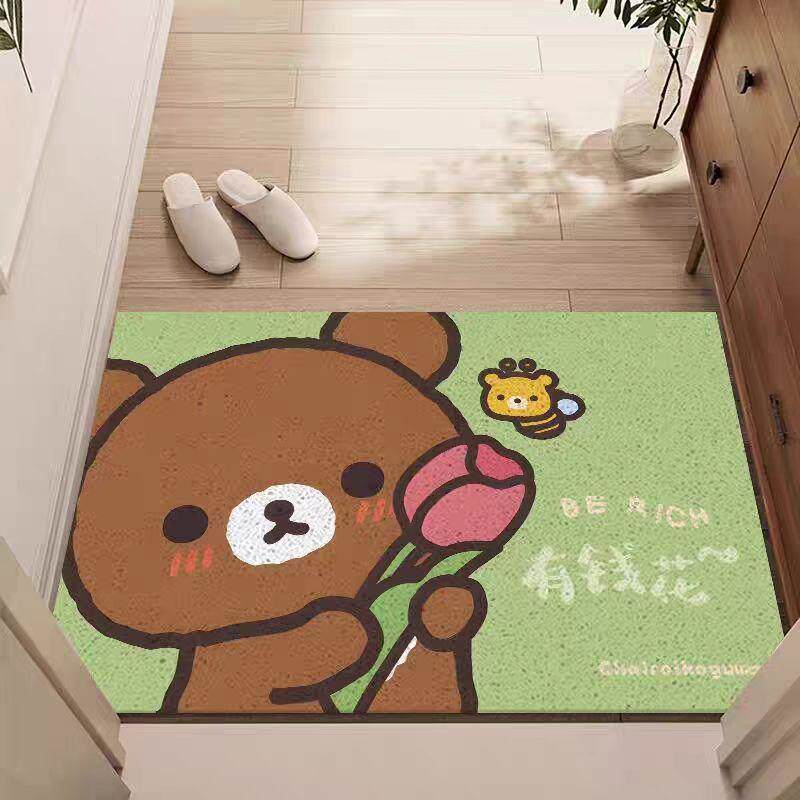 春夏轻松熊卡通入户地垫门口家用