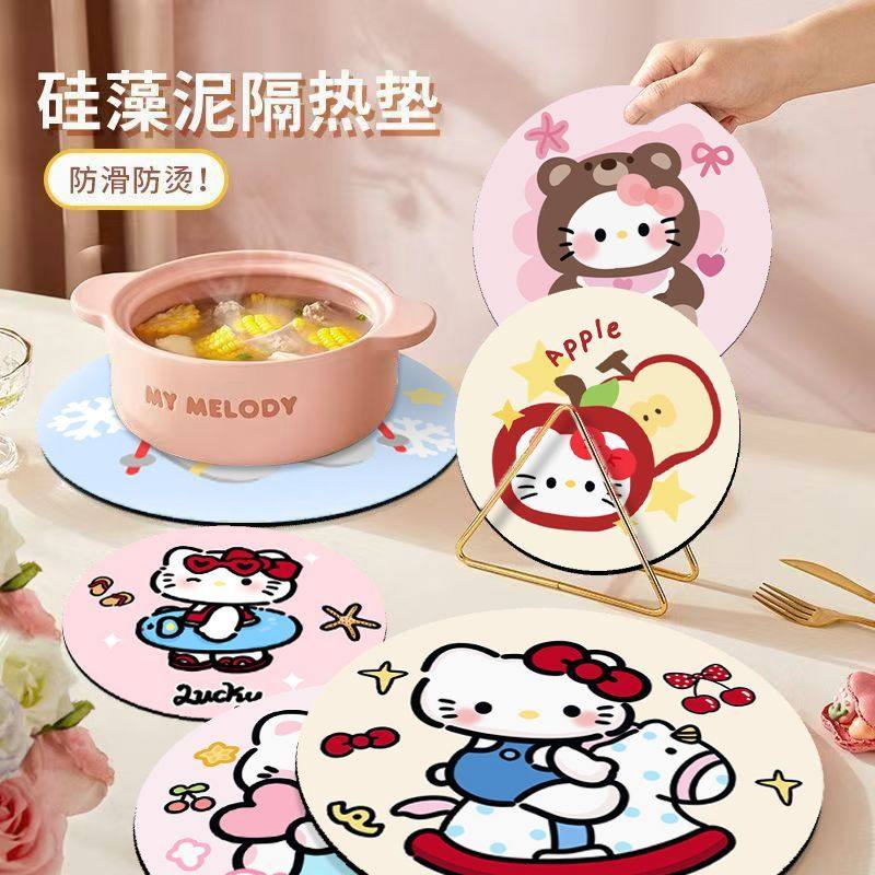 卡通凯蒂可爱隔热家用吸水防烫茶杯餐桌防滑垫软硅藻泥台面沥水垫,餐饮具,茶道/零配,淘宝优惠券,粉丝福利购,淘宝优惠卷