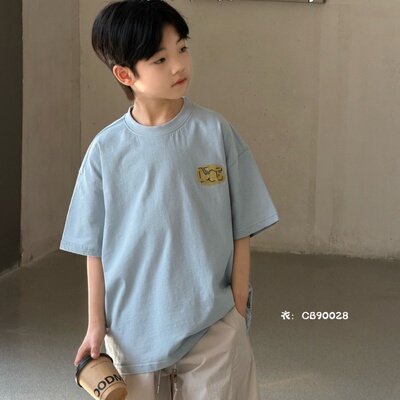 大E小eT恤2026夏季新品男童印花短袖中大童韩版宽松潮半袖t90028