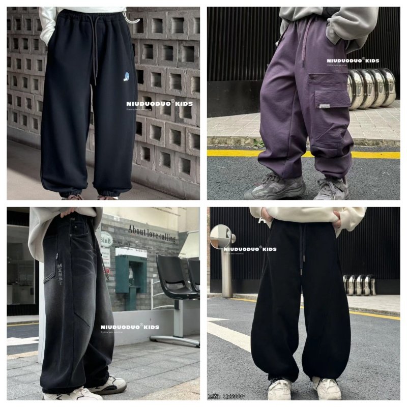 牛哆哆童装特价运动裤宝宝裤子男童牛仔裤裤女童针织裤加绒潮长裤