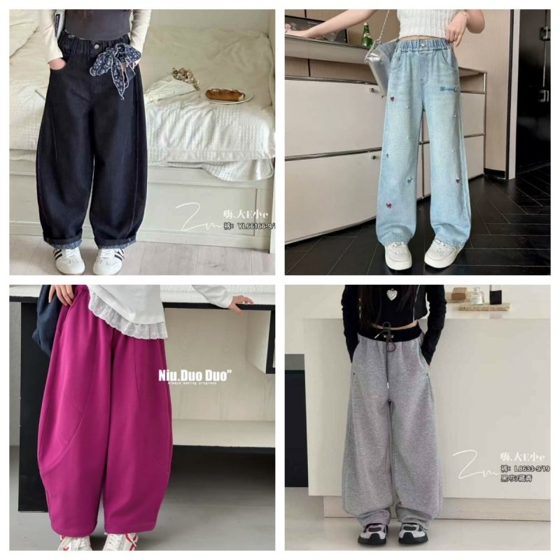 牛哆哆大E小e特价春秋运动裤宝宝裤子男童牛仔裤女童针织裤薄长裤