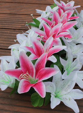 仿真百合花排白事场地装饰花排花