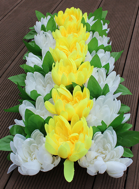 仿真雏菊花排扫墓电子花圈装饰花