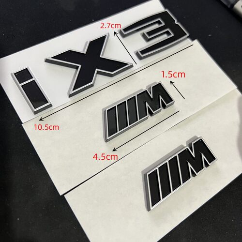 宝马车标升级改装装饰I3 IX3后尾标改装黑色标志M叶子板立体车贴