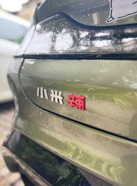 适用于小米Y/SU7车尾创意个性搞笑汽车字标贴MAX酥妻辣椒糊粥改装