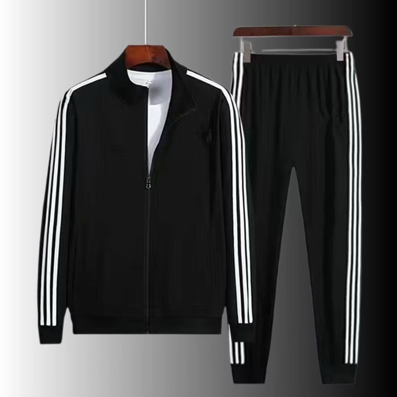 运动服套装男女立领跑步服春秋长袖晨跑两件套百搭网红修身情侣款