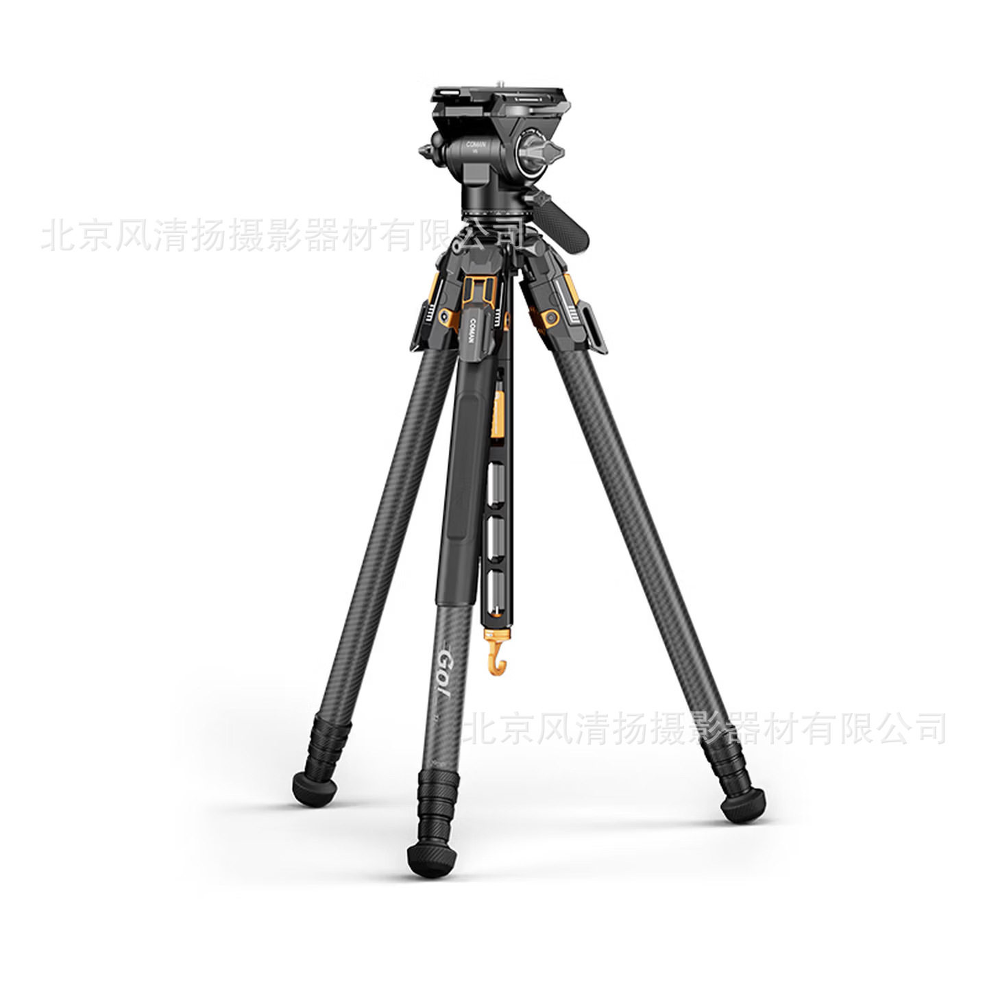 COMAN【一键升降】科漫T1碳纤维相机三脚架快拆全景液压阻尼云台