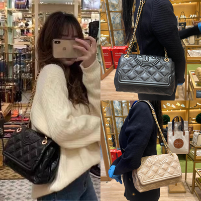 代购新款女包羊皮菱格通勤链条包